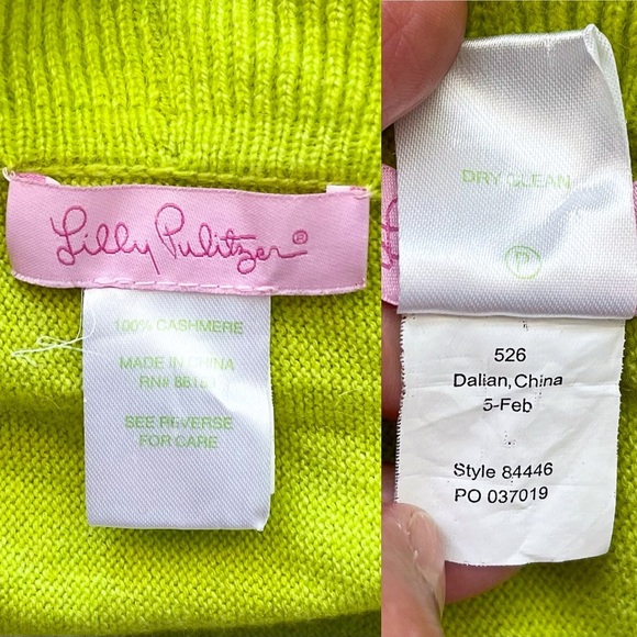 Lilly Pulitzer Cashmere Ruffle Wrap Spring Winter Scarf Shawl Lime Green OS EUC - Picture 4 of 7